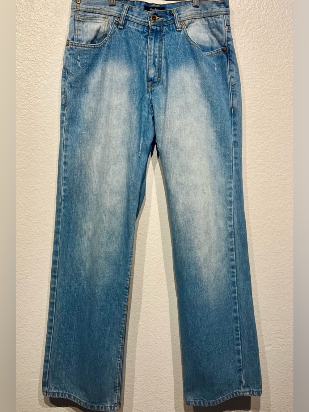 Vintage Y2K Sean John Light Blue Embroidered Denim Jeans - Size 32 (Men’s)